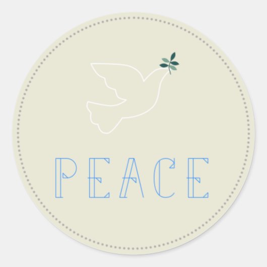 Peace Dove Kerstmis kerstfeestdag begroetingslabel Ronde Sticker (Voorkant)