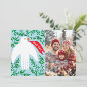 Peace Dove Kerstvakantie CUSTOM FOTO Kaart (Staand voorkant)