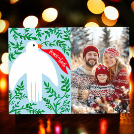 Peace Dove Kerstvakantie CUSTOM FOTO Kaart