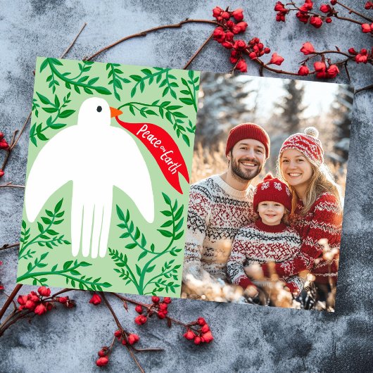 Peace Dove Kerstvakantie CUSTOM FOTO Kaart