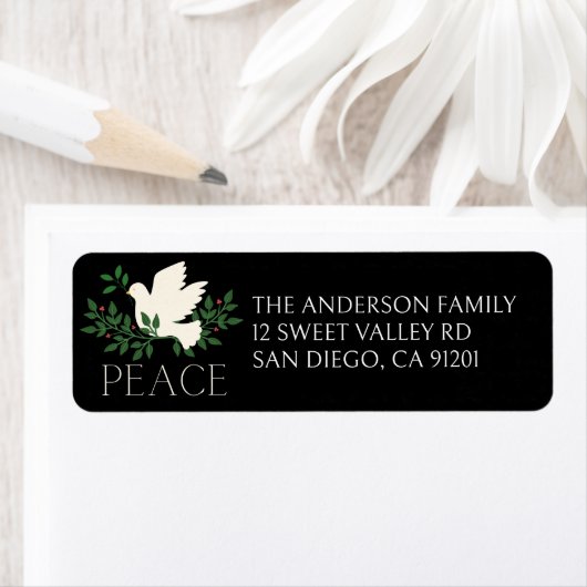 Peace Dove Kerstvakantie Etiket (Insitu)