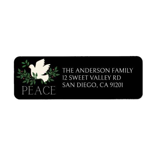 Peace Dove Kerstvakantie Etiket (Voorkant)