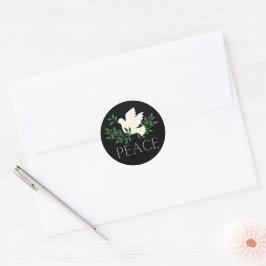Peace Dove Kerstvakantie Ronde Sticker