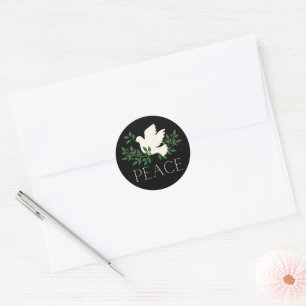 Peace Dove Kerstvakantie Ronde Sticker