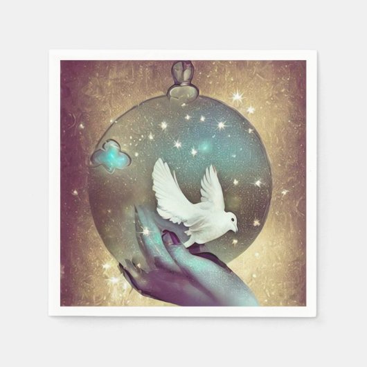 Peace Dove-kerstversiering Servet (Voorkant)