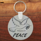 Peace Dove Key Chain with scripture Sleutelhanger (Voorkant)