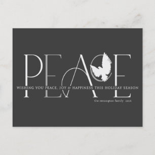 Peace Dove Love Joy Black Holiday Briefkaart