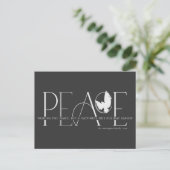 Peace Dove Love Joy Black Holiday Briefkaart (Staand voorkant)