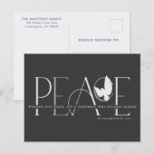 Peace Dove Love Joy Black Holiday Briefkaart (Voorkant / Achterkant)