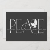 Peace Dove Love Joy Black Holiday Kaart (Voorkant / Achterkant)