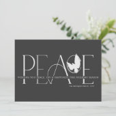 Peace Dove Love Joy Black Holiday Kaart (Staand voorkant)
