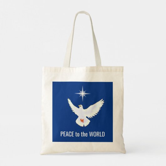 Peace Dove met bewerkbare tekst Tote Bag (Achterkant)