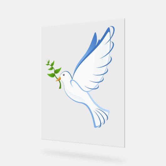 Peace Dove met Olive Branch Acryl Sign Acryl Bord (Hoek)