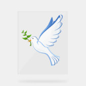 Peace Dove met Olive Branch Acryl Sign Bord (Voorkant)
