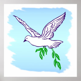 Peace Dove met Olive Branch Art Poster
