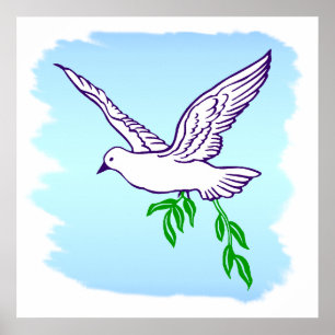Peace Dove met Olive Branch Art Poster
