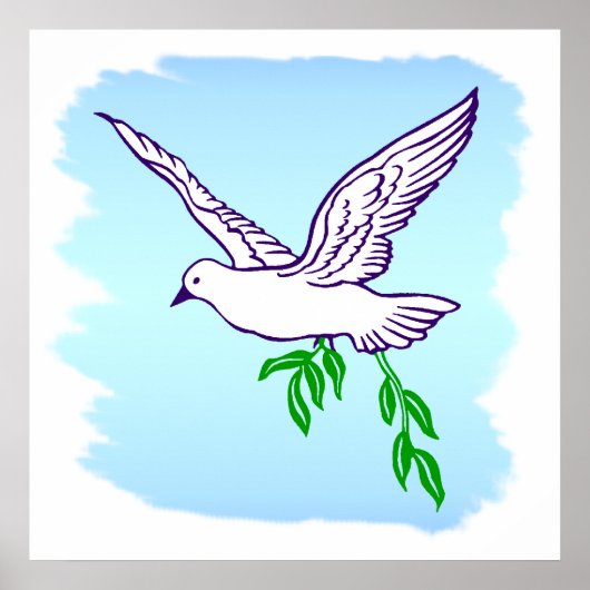 Peace Dove met Olive Branch Art Poster (Voorkant)
