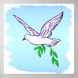 Peace Dove met Olive Branch Art Print