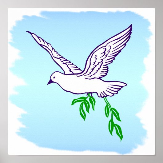 Peace Dove met Olive Branch Art Print (Voorkant)