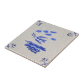 Peace Dove met Olive Branch Blue Delft 1600s Repro Tegeltje (Zijkant)