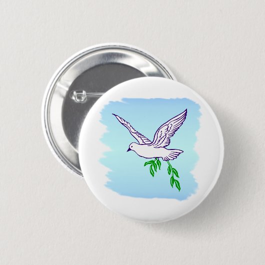 Peace Dove met Olive Branch Button (Voorkant /achterkant)