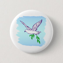 Peace Dove met Olive Branch Button