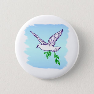 Peace Dove met Olive Branch Button