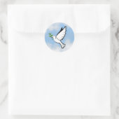 Peace Dove met Olive Branch in Cloudy Blue Sky Ronde Sticker (Tas)
