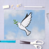 Peace Dove met Olive Branch in Cloudy Blue Sky Tissuepapier (Craft)