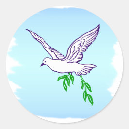 Peace Dove met Olive Branch Ronde Sticker