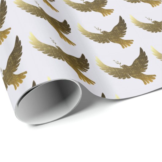 Peace Dove met Olive Leaf Kerstmis Cadeaupapier (Rol Hoek)