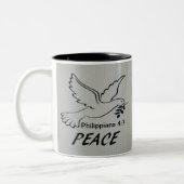 Peace Dove Mug with Scripture Tweekleurige Koffiemok (Links)