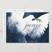 Peace Dove Navy Blue Feestdagenkaart (Voorkant / Achterkant)