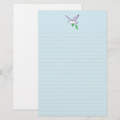 Peace Dove Olive Brance Golden Lined Stationery Briefpapier (Voorkant / Achterkant)