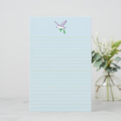 Peace Dove Olive Brance Golden Lined Stationery Briefpapier (Staand voorkant)