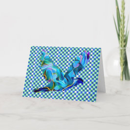 Peace Dove on Checks Abstracte Art Note Kaart