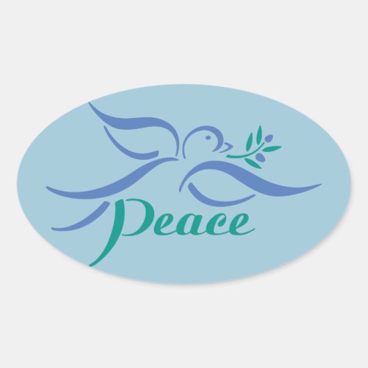 Peace Dove Ovale Sticker (Voorkant)