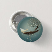 Peace Dove & Pearl Tree Ronde Button 3,2 Cm (Voorkant /achterkant)