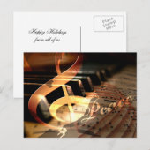 Peace Dove Piano Teacher Christmas Briefkaart (Voorkant / Achterkant)