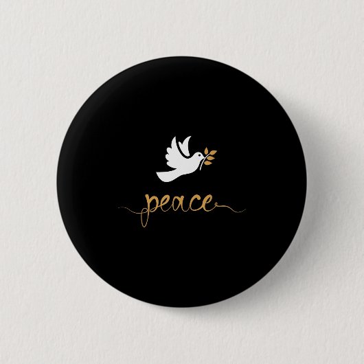 Peace Dove  Ronde Button 5,7 Cm (Voorkant)