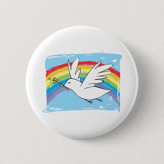 Peace Dove Ronde Button 5,7 Cm (Voorkant)