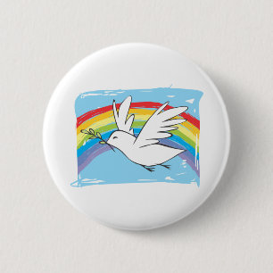 Peace Dove Ronde Button 5,7 Cm