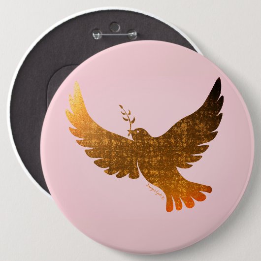 Peace Dove Ronde Button 6,0 Cm (Voorkant /achterkant)