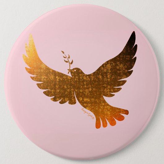 Peace Dove Ronde Button 6,0 Cm (Voorkant)