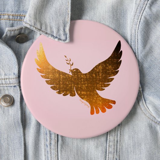 Peace Dove Ronde Button 6,0 Cm (In situ)