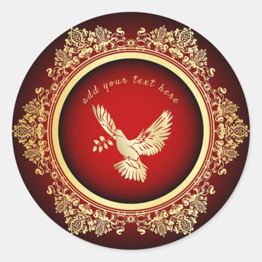 Peace Dove Ronde Sticker (Voorkant)