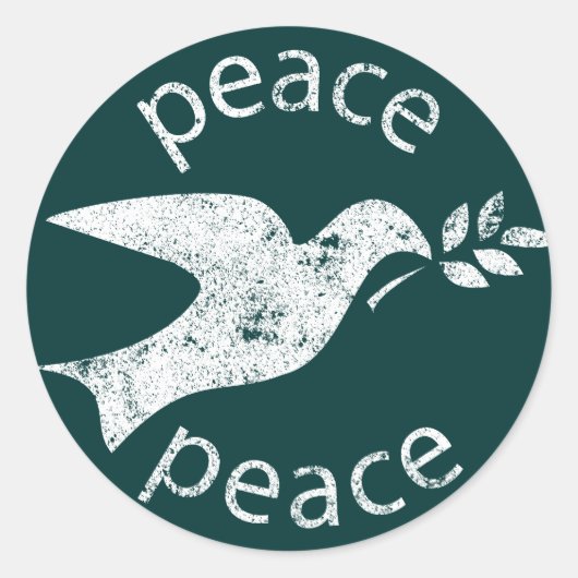 Peace Dove Ronde Sticker (Voorkant)