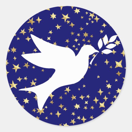 Peace Dove Ronde Sticker (Voorkant)
