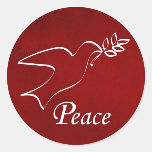 Peace Dove Ronde Sticker (Voorkant)