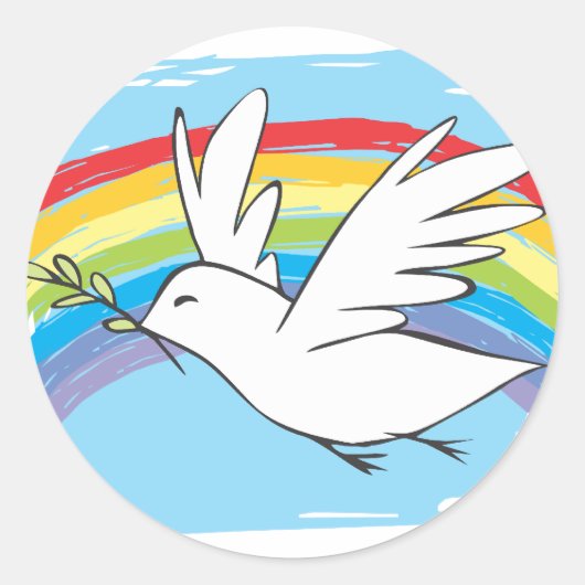 Peace Dove Ronde Sticker (Voorkant)